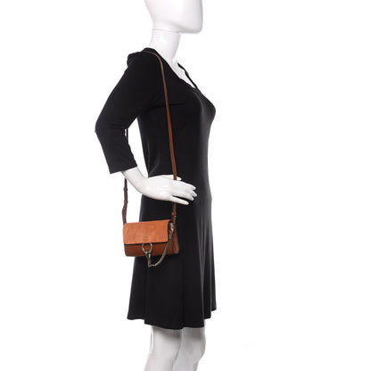 Chloe Suede Calfskin Mini Faye Shoulder Bag Tobacco 2 of 11