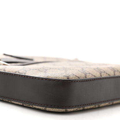 Gucci GG Supreme Monogram Selleria Calfskin Small Flat Messenger Bag Beige Ebony Cocoa Marrone Scuro 9 of 10