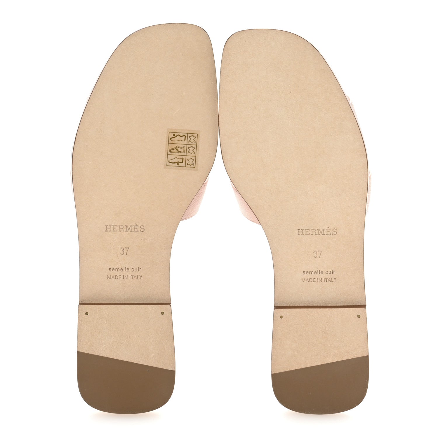 Hermes Epsom Oran Sandals 37 Rose Porcelaine 6 of 10