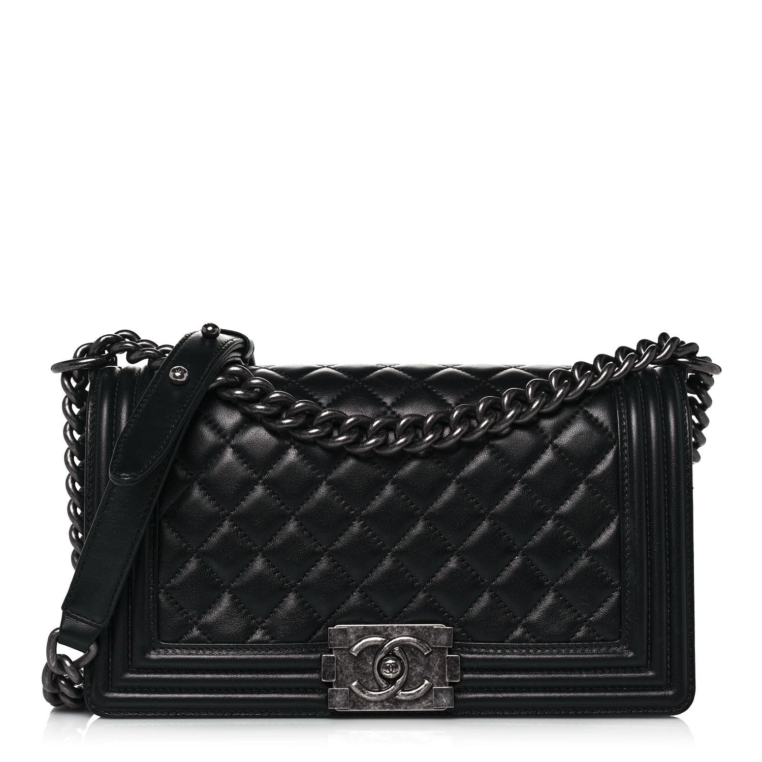 Chanel Lambskin Quilted Medium Boy Flap Black 1 of 18