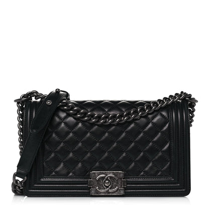 Chanel Lambskin Quilted Medium Boy Flap Black 1 of 18
