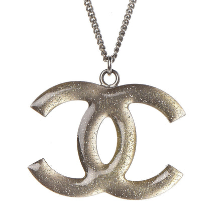 Chanel Baguette Crystal CC Necklace Silver 5 of 7