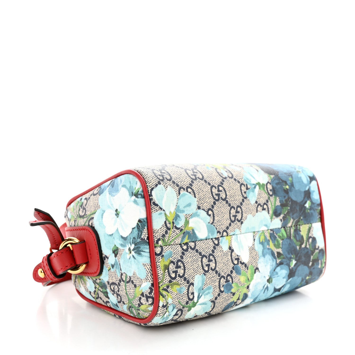 Gucci GG Supreme Monogram Blooms Mini Boston Navy Blue Hibiscus 4 of 12