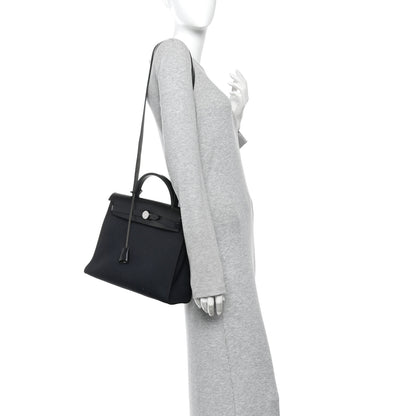 Hermes Military Toile Vache Hunter Herbag Zip PM 31 Black 2 of 12