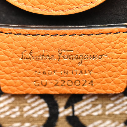 Salvatore Ferragamo Tumbled Calfskin Gancini Mini Bag Olivello 6 of 10