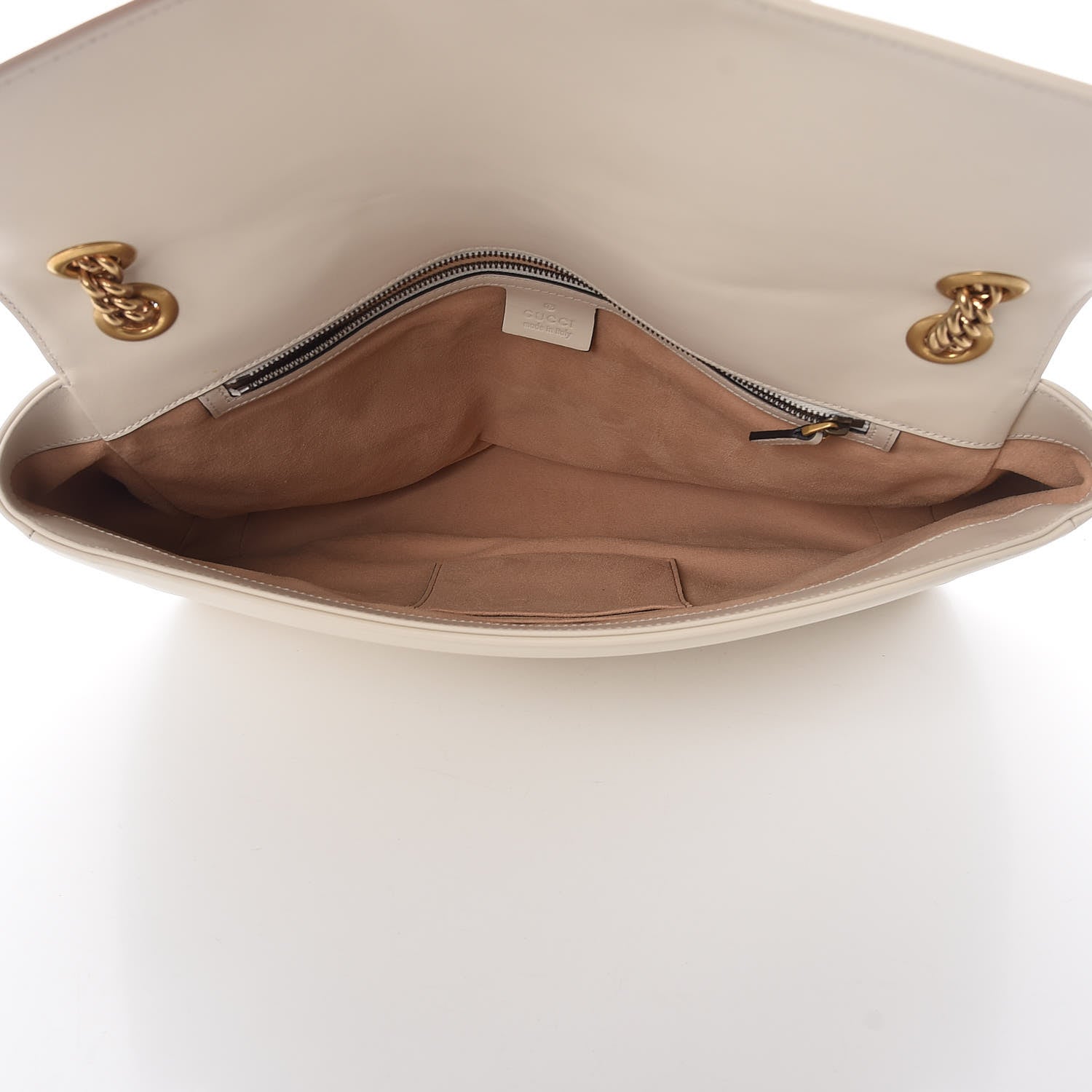 Gucci Calfskin Matelasse Large GG Marmont Shoulder Bag Mystic White 9 of 13