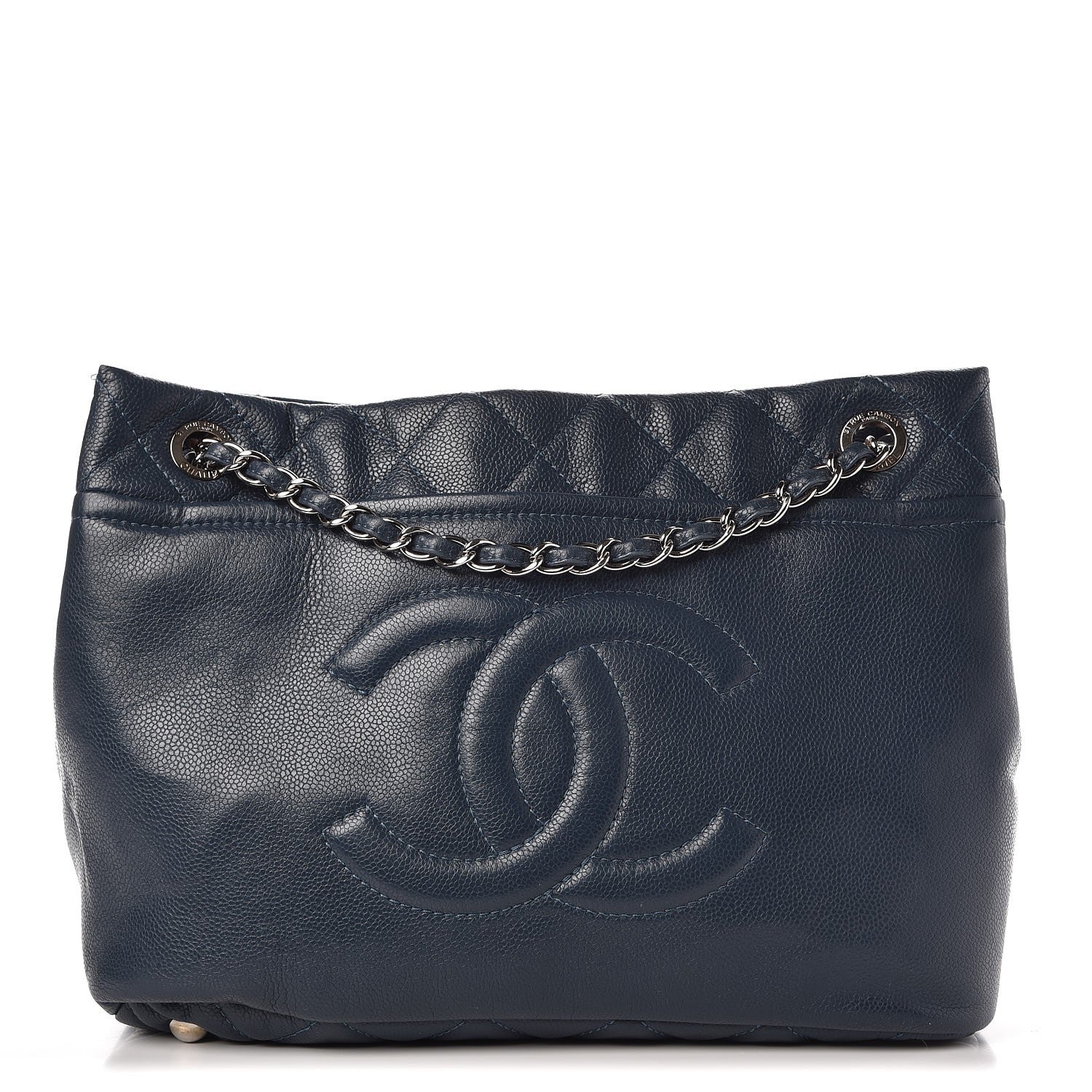 Chanel Caviar Timeless CC Soft Tote Navy Blue 1 of 10