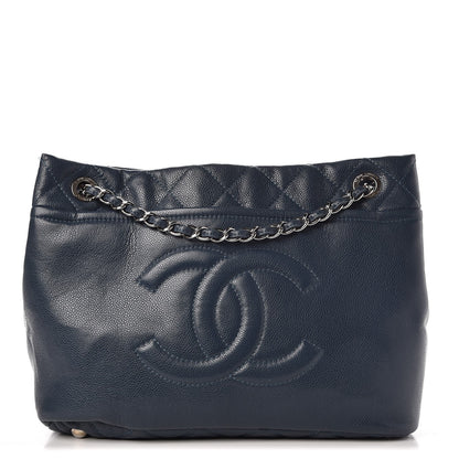 Chanel Caviar Timeless CC Soft Tote Navy Blue 1 of 10