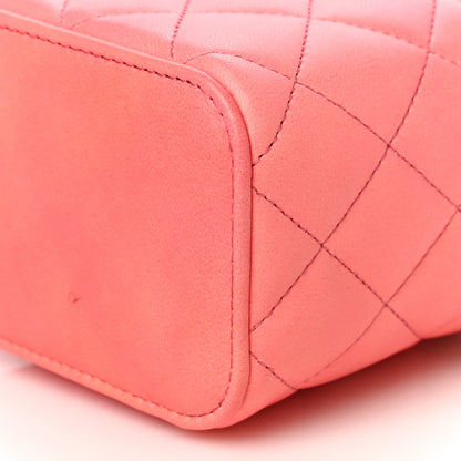 Chanel Lambskin Quilted Ombre Top Handle Mini Vanity Case With Chain Coral 10 of 11