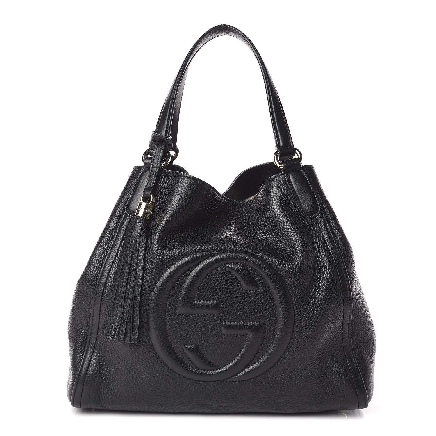 Gucci Pebbled Calfskin Medium Soho Shoulder Bag Black 1 of 10