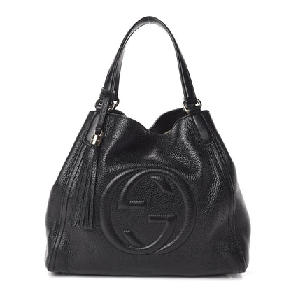Gucci Pebbled Calfskin Medium Soho Shoulder Bag Black 1 of 10