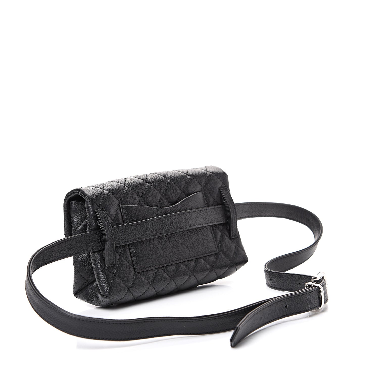Grained Calfskin Quilted 2.55 Reissue Flap Belt Bag Clutch Black