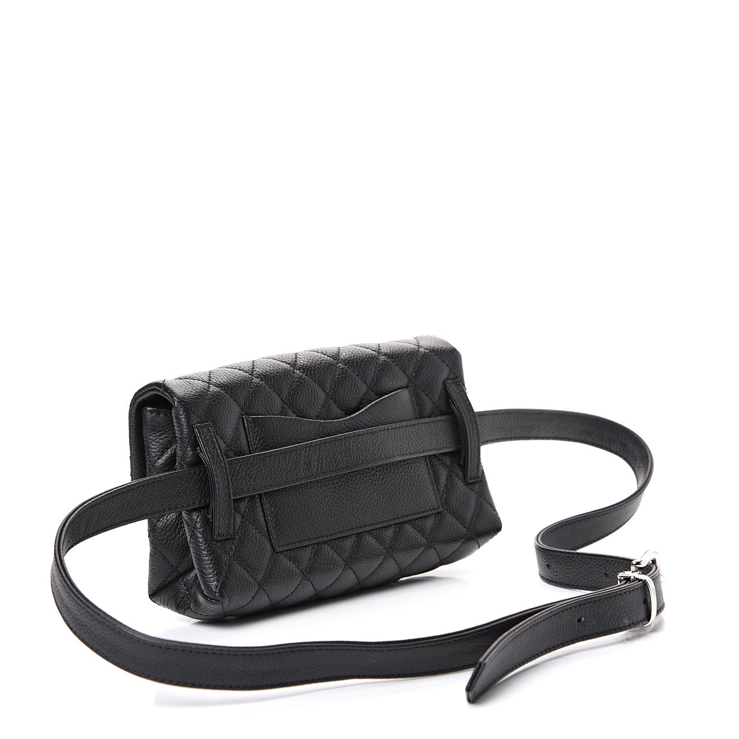 Chanel Grained Calfskin Quilted 2.55 Reissue Flap Belt Bag Clutch Black 2 of 10