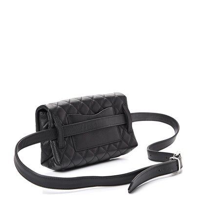 Chanel Grained Calfskin Quilted 2.55 Reissue Flap Belt Bag Clutch Black 2 of 10