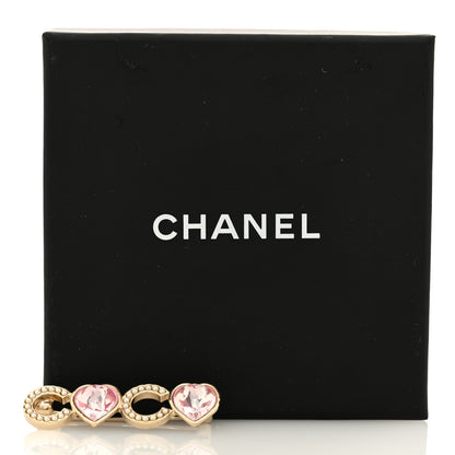 Chanel Pearl Crystal Coco Brooch Pink Gold 4 of 4