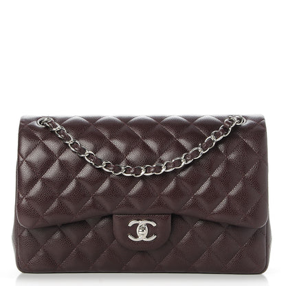 Chanel Caviar Quilted Jumbo Double Flap Burgundy 1 of 8