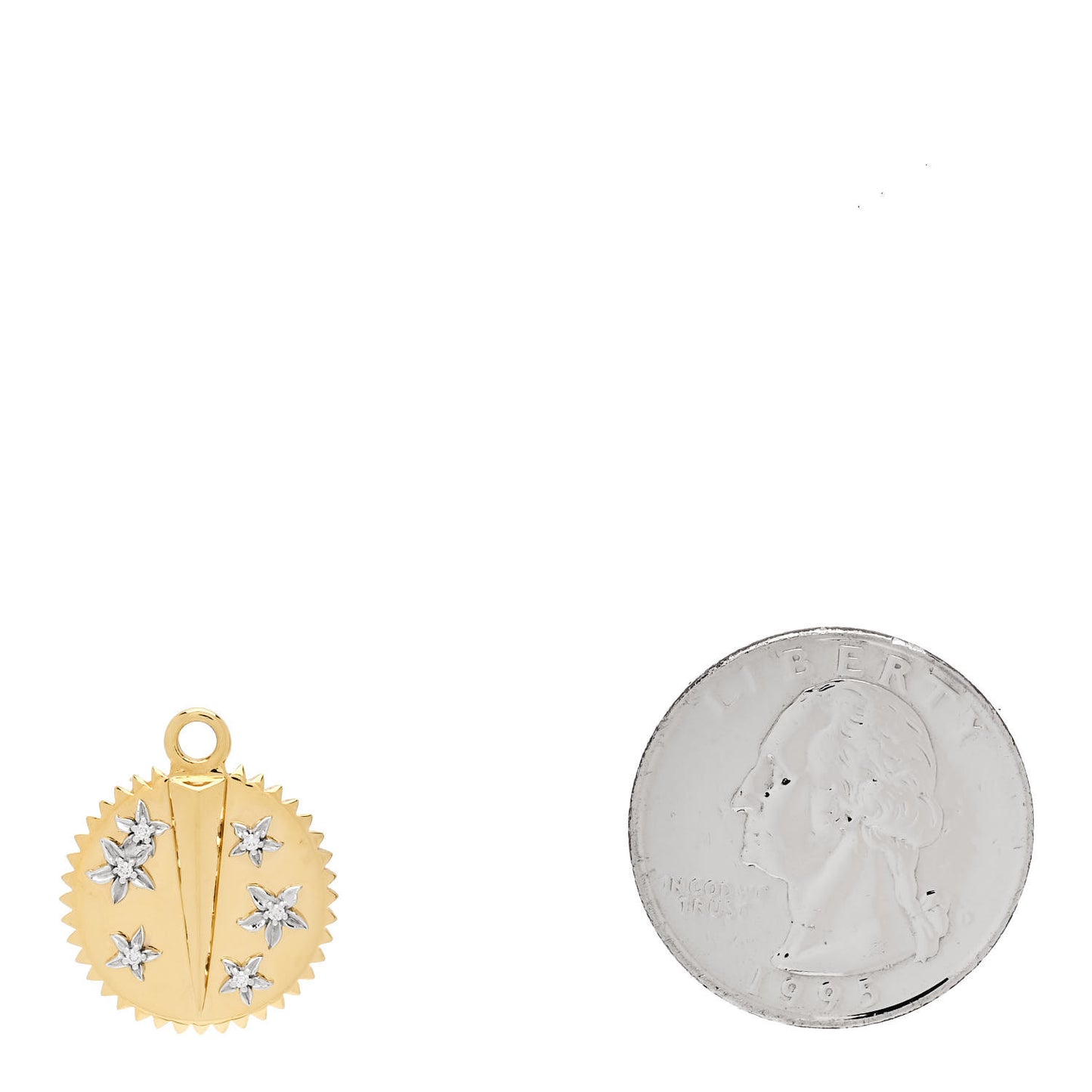 18K Yellow Gold Diamond Baby Resilience Medallion Pendant