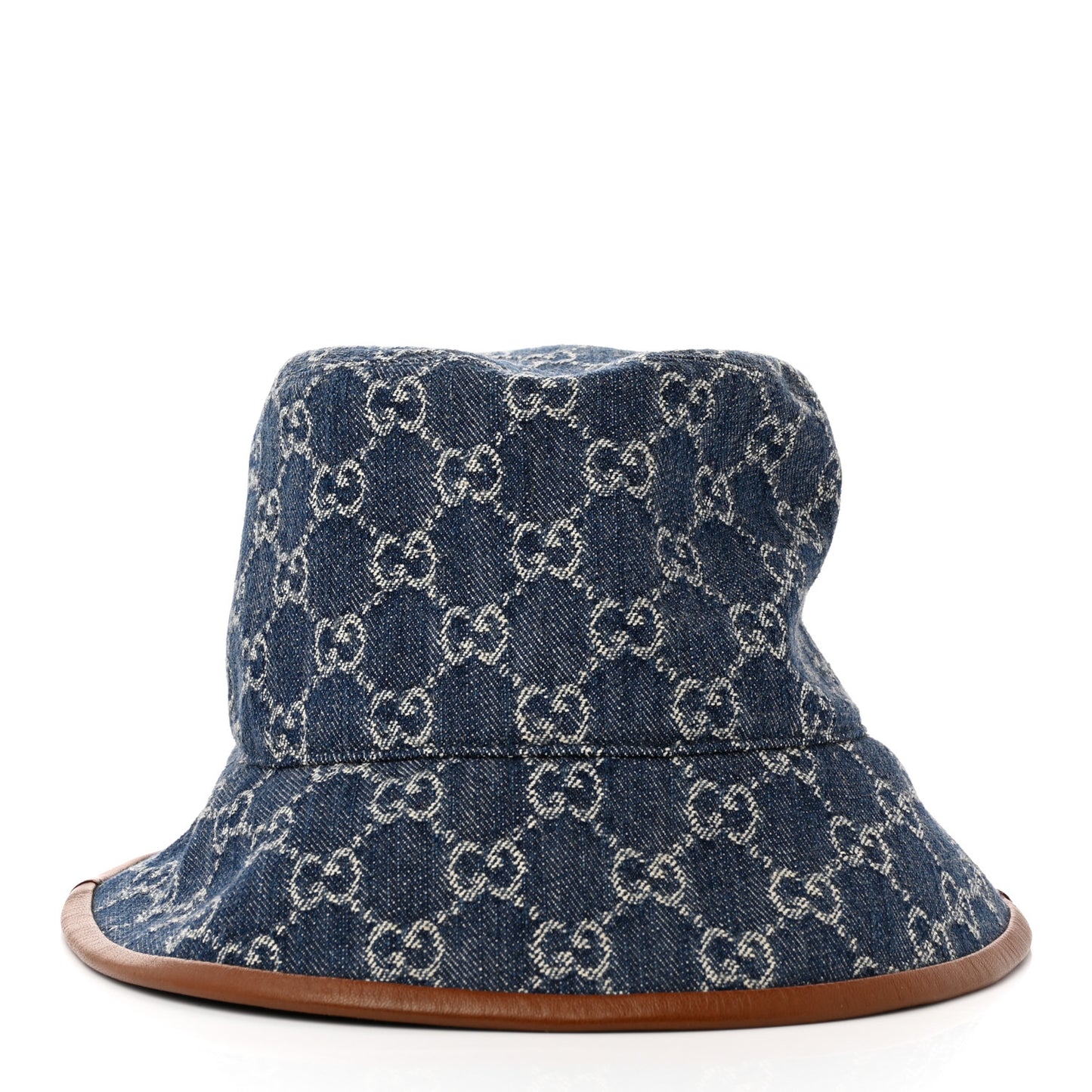 Washed Jacquard Denim Nappa GG Monogram Oscar Bucket Hat M Denim Cuir