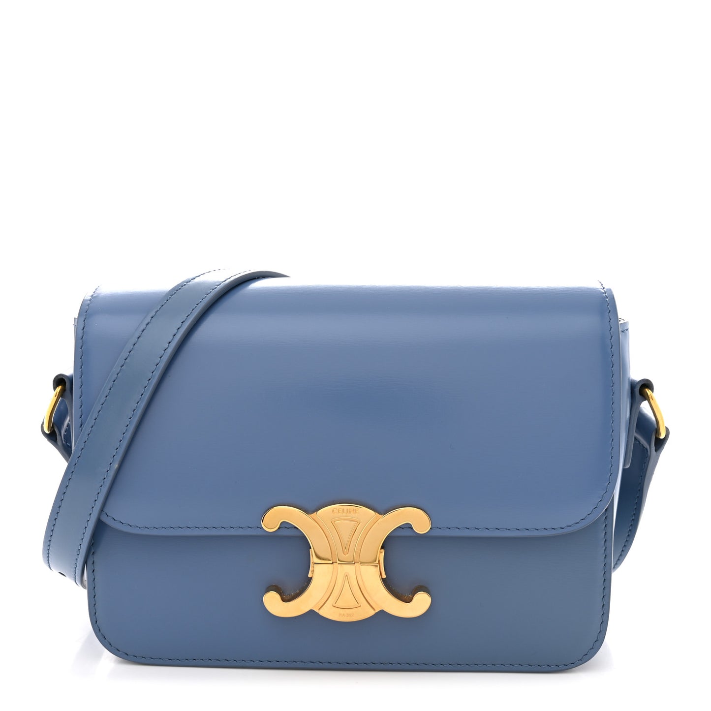 Shiny Calfskin Teen Triomphe Azure