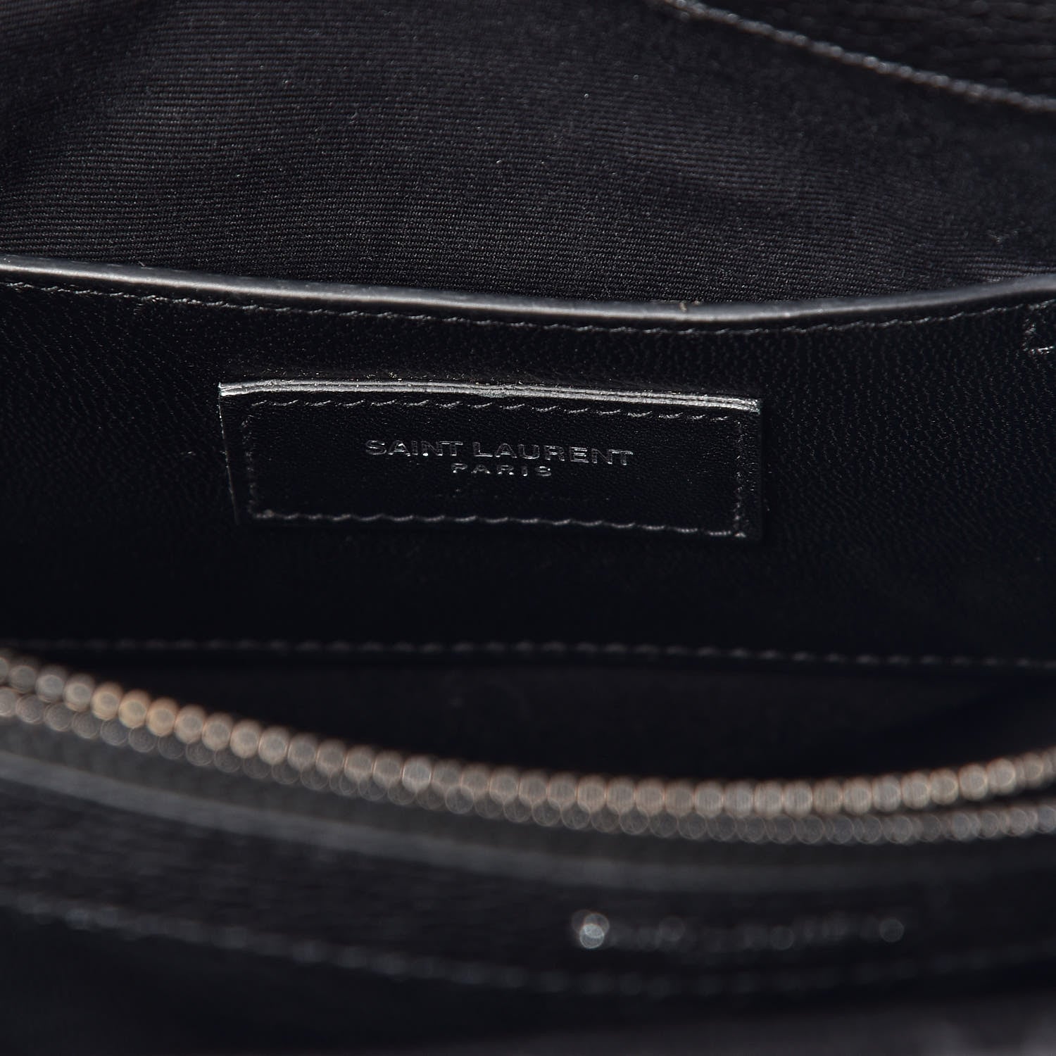 Saint Laurent Calfskin Mixed Matelasse Triquilt Large Monogram Envelope Satchel Black White 8 of 17