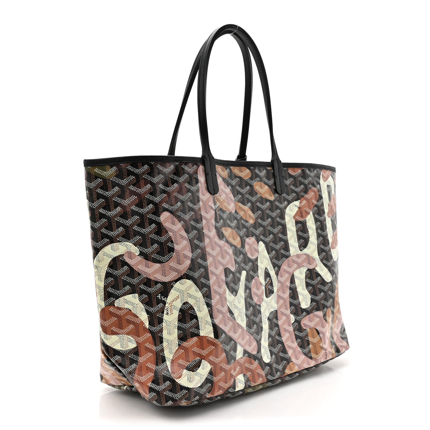 Goyardine Saint Louis Lettres Camouflage PM Black Pink Multicolor