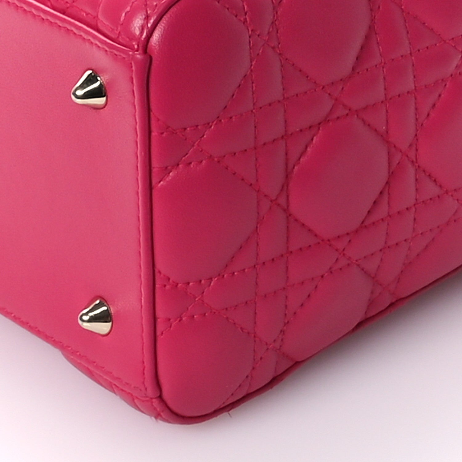 Christian Dior Lambskin Cannage Medium Lady Dior Fuchsia 10 of 10