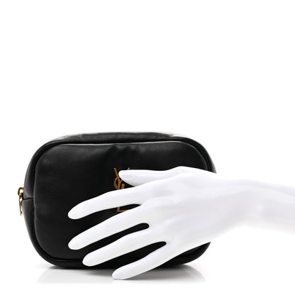 Saint Laurent Lambskin Calypso Cosmetic Case Black 2 of 8