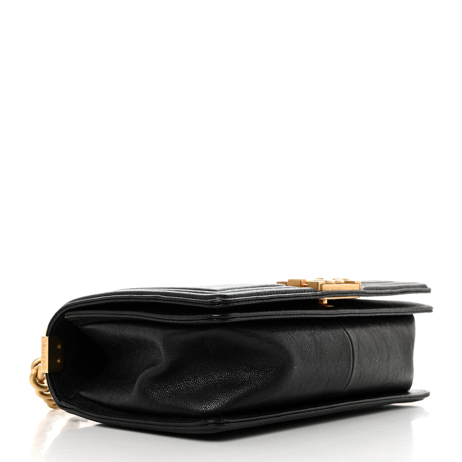 Chanel Caviar Chevron Quilted Medium Boy Flap Black 4 of 10