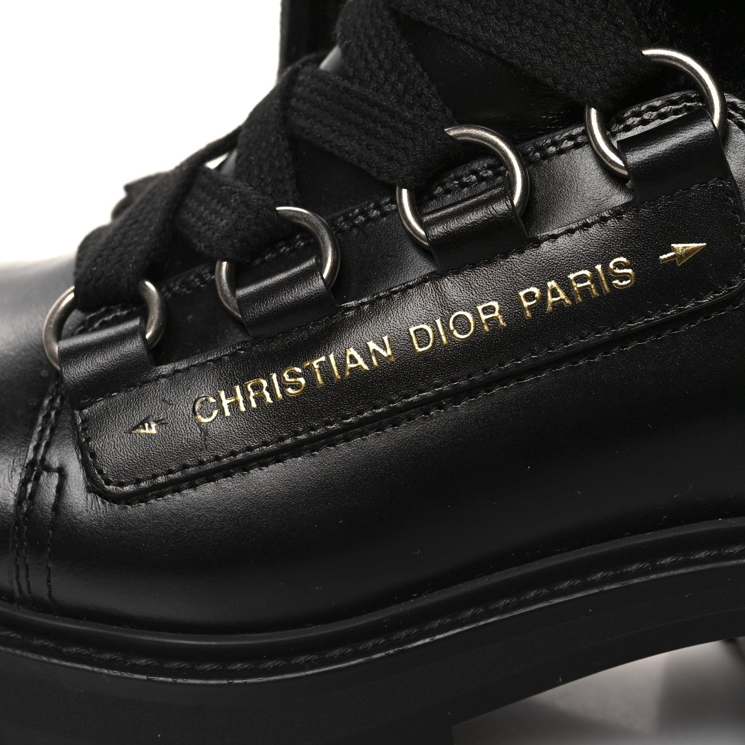 Christian Dior Calfskin Furr Stretch D-Fight Ankle Boots 39.5 Black 7 of 7