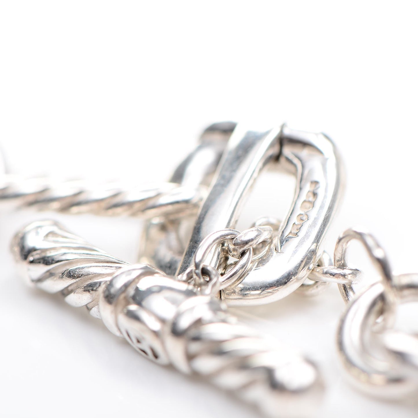 Sterling Silver 18K Yellow Gold Cable Heart Charm Bracelet