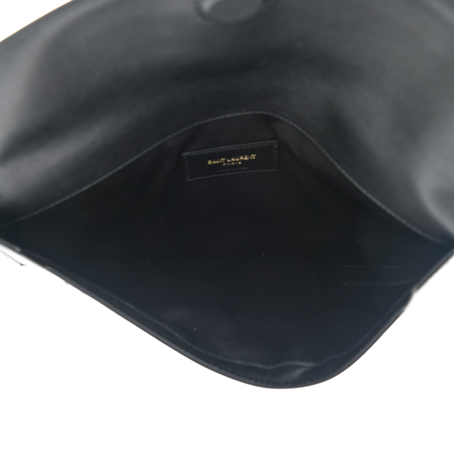 Saint Laurent Canvas Striped Uptown Pouch Beige Black 5 of 7