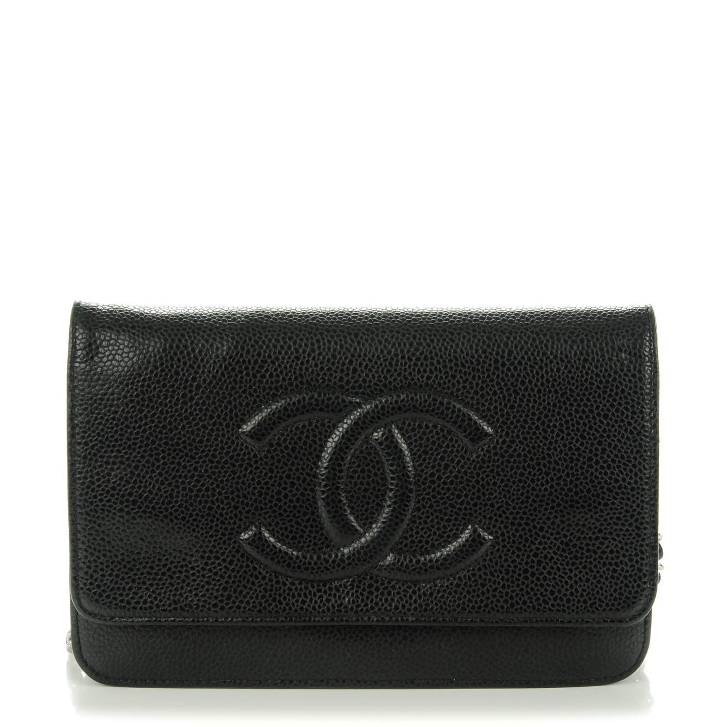 Chanel Caviar Timeless CC Wallet On Chain WOC Black 1 of 8