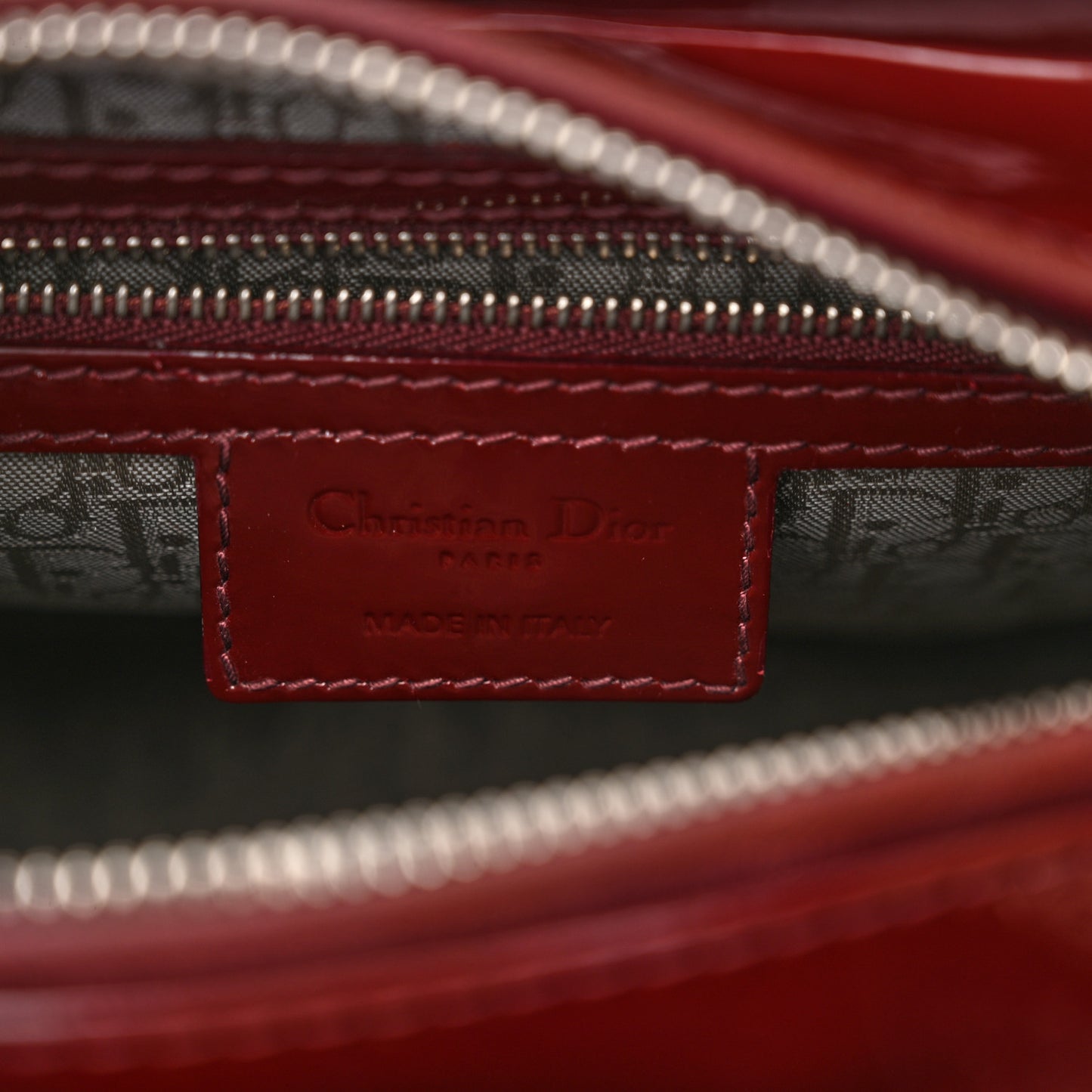 Patent Cannage Medium Lady Dior Burgundy Red