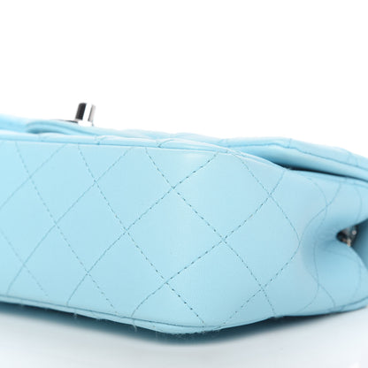 Chanel Lambskin Quilted Mini Rectangular Flap Neon Blue 7 of 11