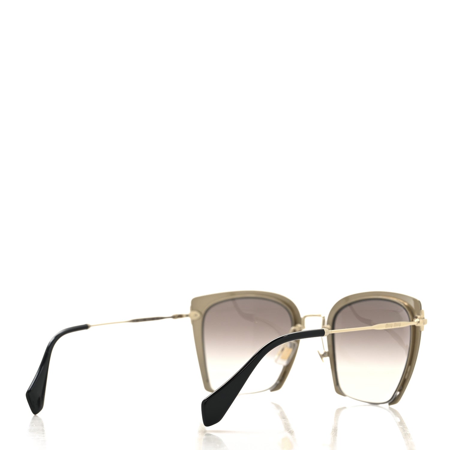Miu Miu Metal Square Sunglasses SMU 52R Black Gold 4 of 7