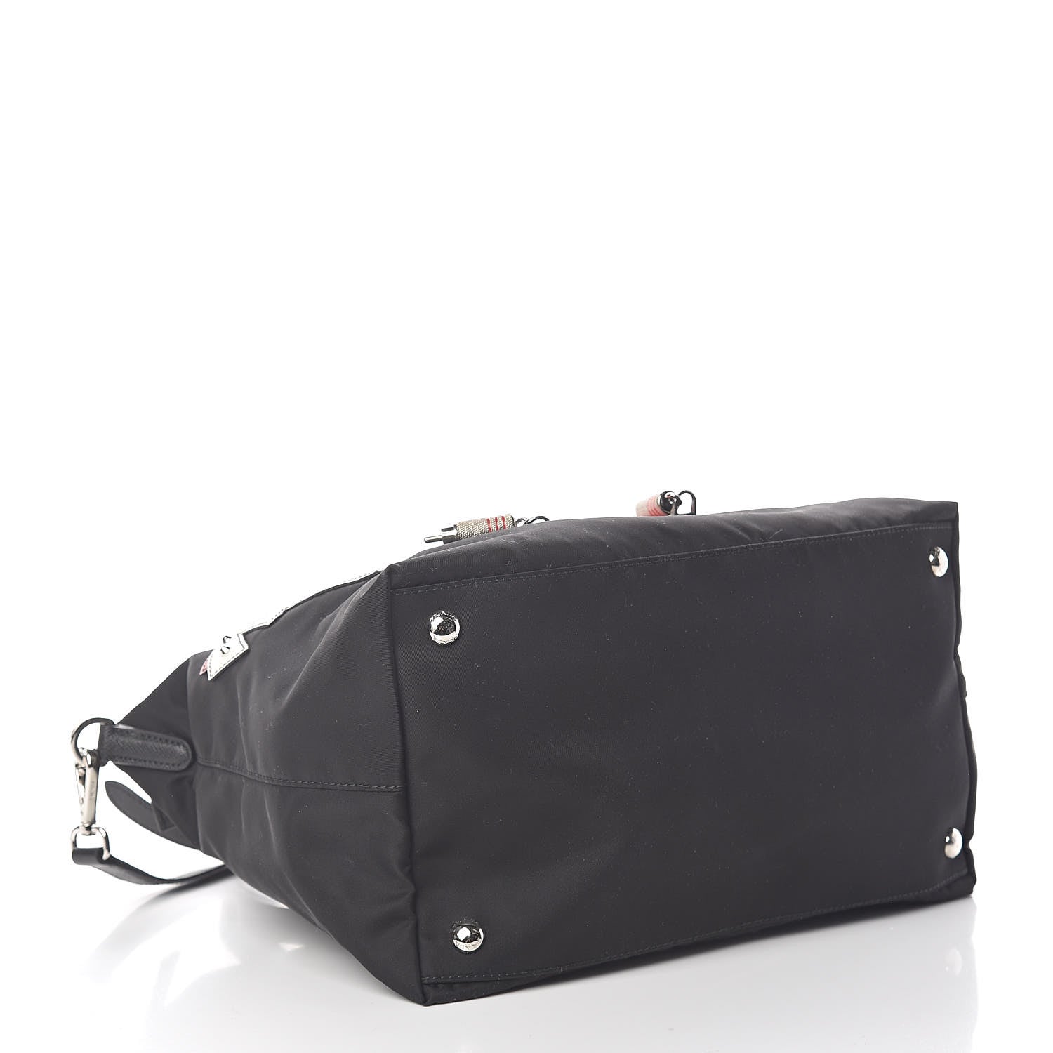 Prada Nylon Tessuto Saffiano Robot Tote Bag Black Petal 4 of 11