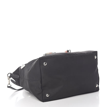 Prada Nylon Tessuto Saffiano Robot Tote Bag Black Petal 4 of 11
