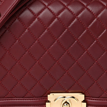 Chanel Lambskin Quilted New Medium Boy Flap Dark Red 8 of 15