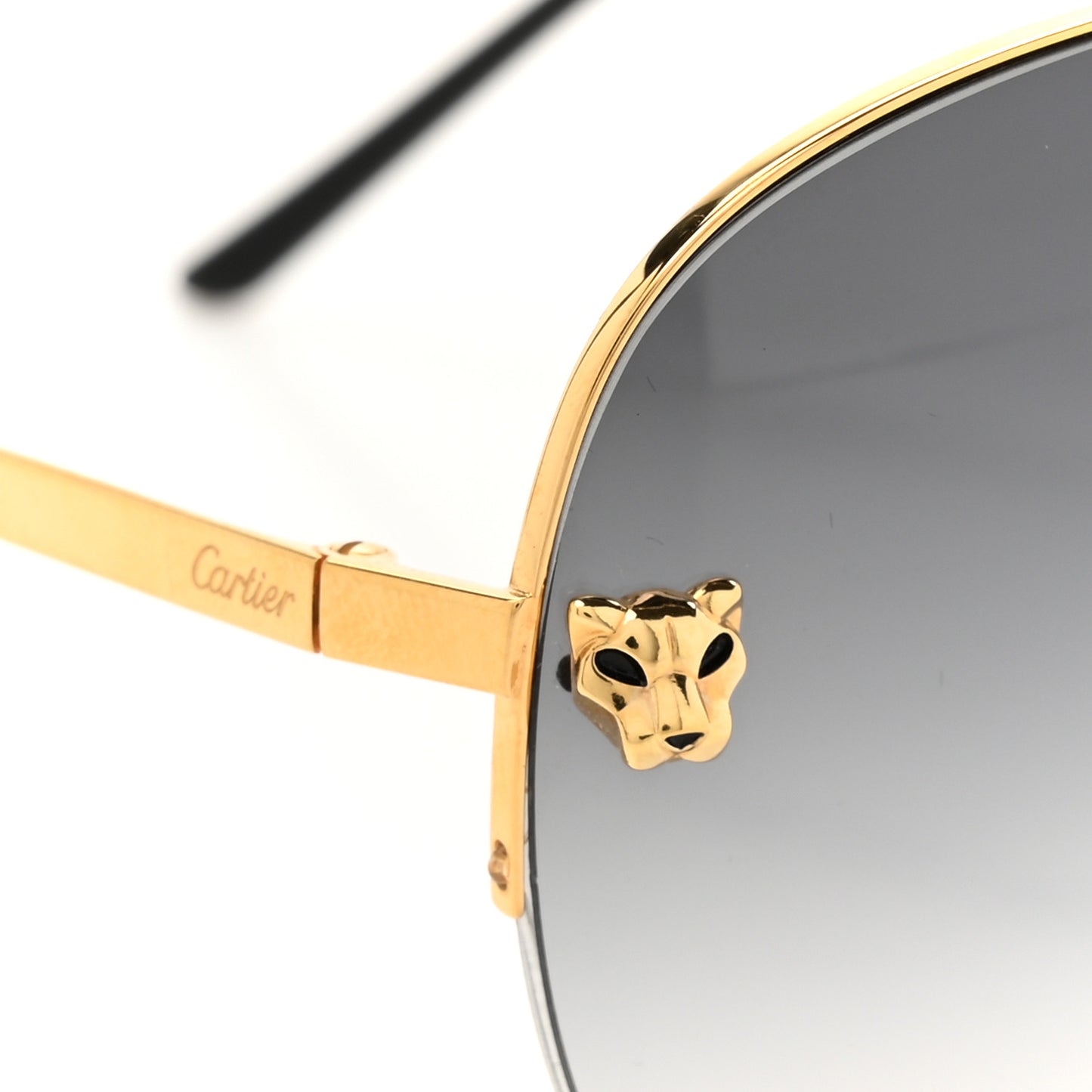 Santos de Cartier Aviator Sunglasses CT0065S Gold Black