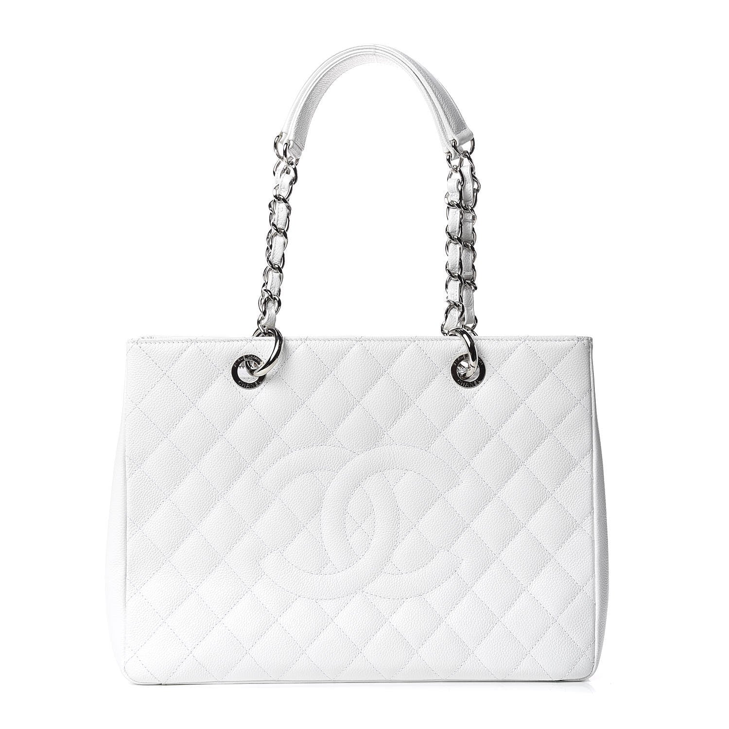 Chanel Caviar Quilted Grand Shopping Tote GST White 1 of 9