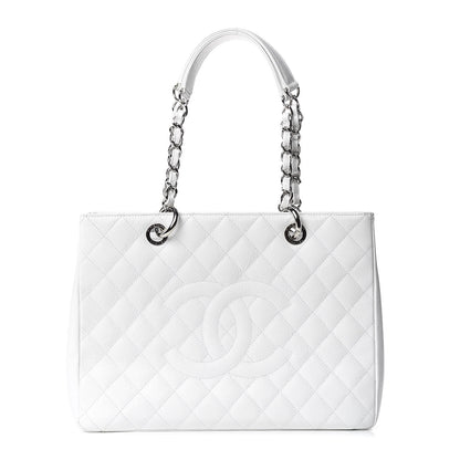 Chanel Caviar Quilted Grand Shopping Tote GST White 1 of 9