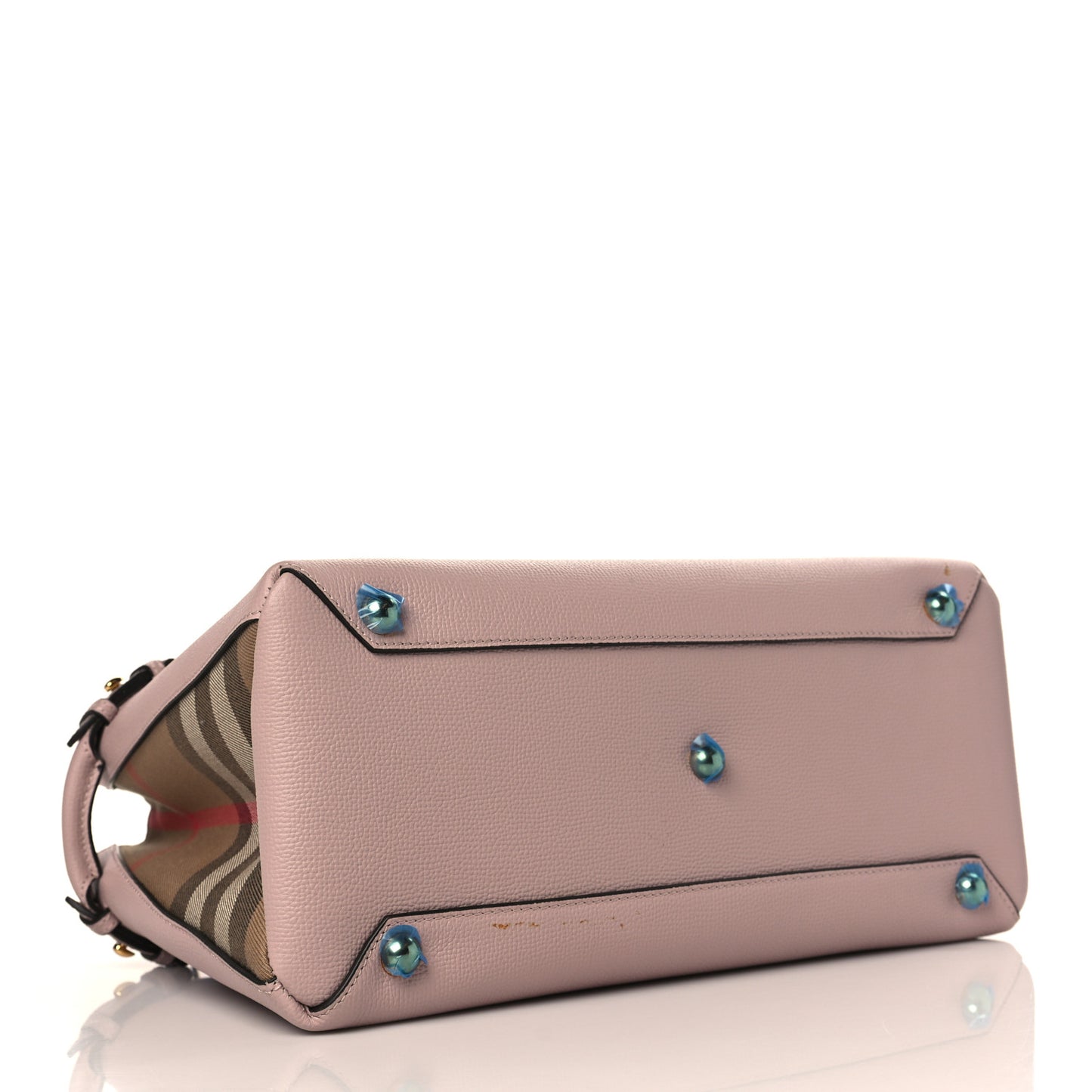 Derby Calfskin House Check Medium Banner Tote Pale Orchid