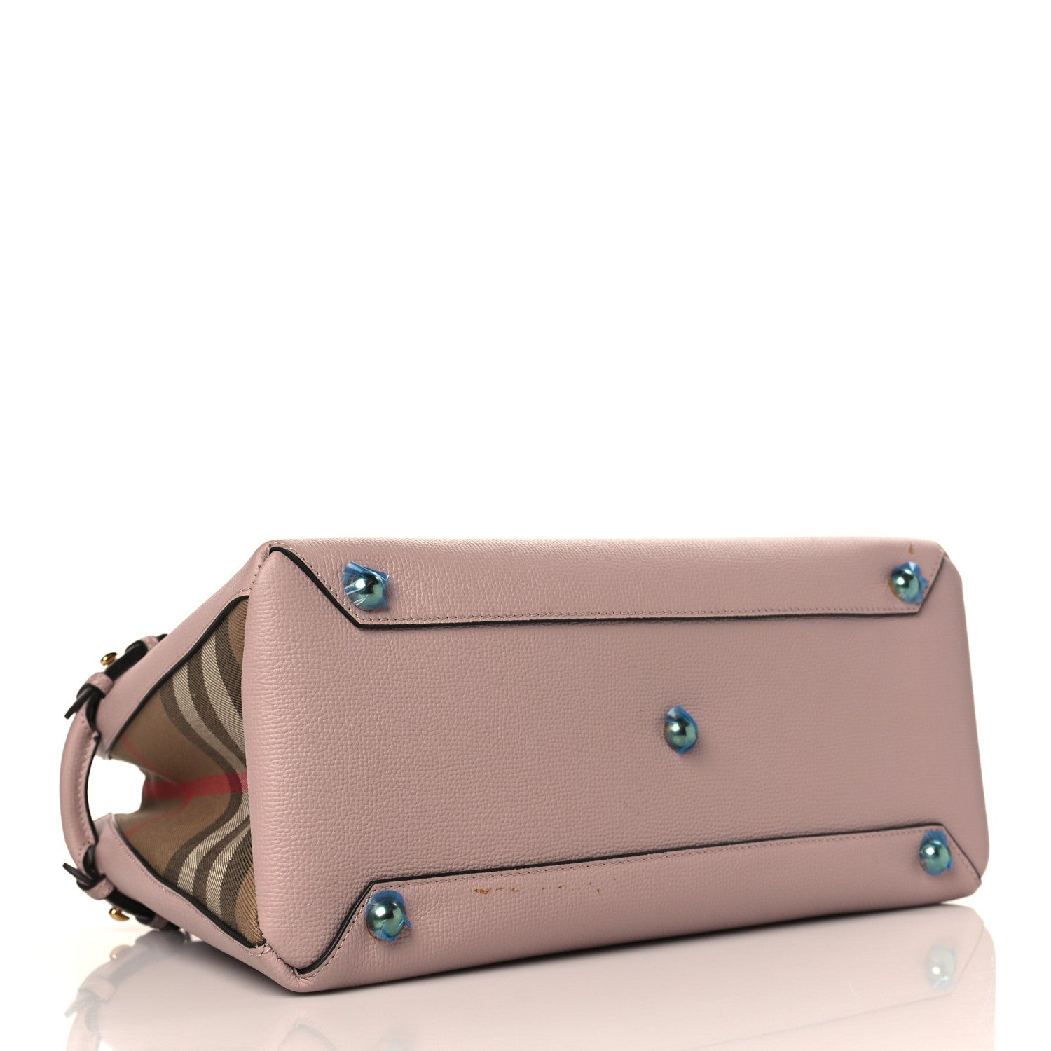 Burberry Derby Calfskin House Check Medium Banner Tote Pale Orchid 4 of 10