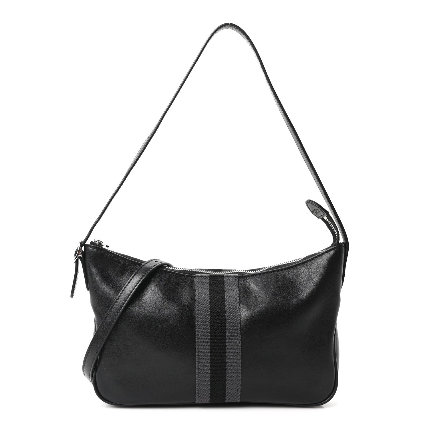 Gucci Calfskin Web Small Lunetta Crossbody Bag  Black 1 of 9
