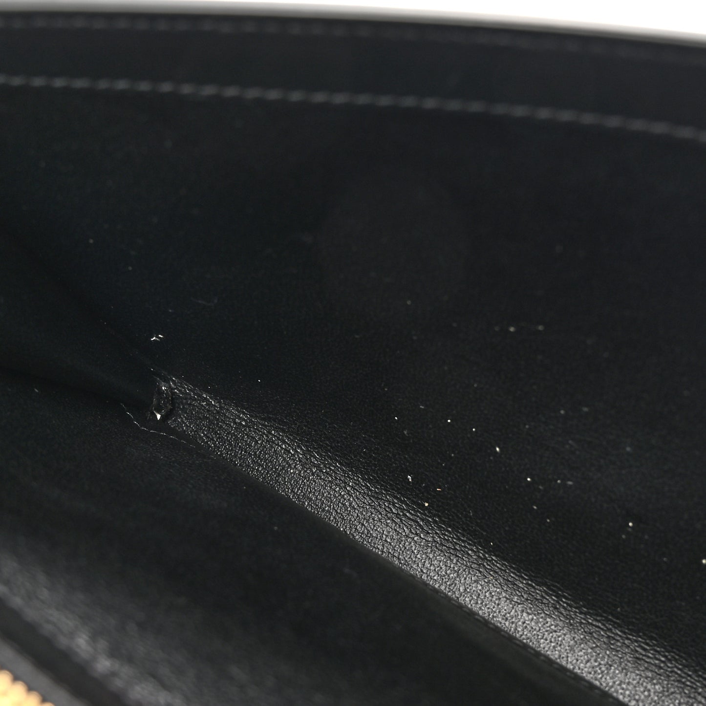 Calfskin Polka Dot Print Monogram Chain Wallet Black Crema Soft