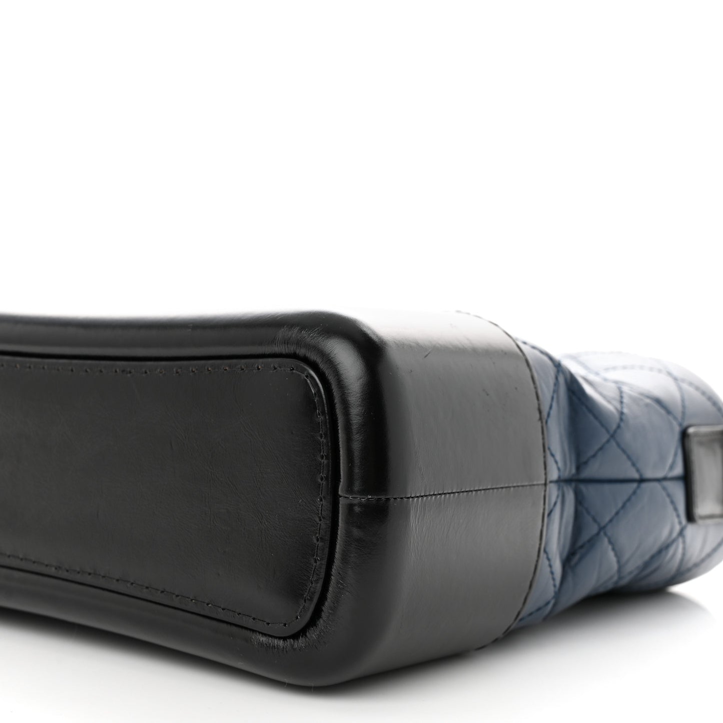 Aged Calfskin Quilted Medium Gabrielle Hobo Navy Black