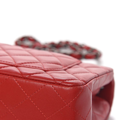 Chanel Lambskin Quilted Mini Rectangular Flap Red 14 of 14