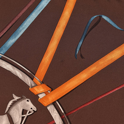 Hermes Silk Attrape Tes Reves Scarf 90 Chocolat Ardoise Taupe 7 of 7
