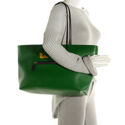 Fendi Vitello Elite Cuoio Monster Buggies Medium Roll Tote Emerald Black Multicolor Yellow 2 of 9
