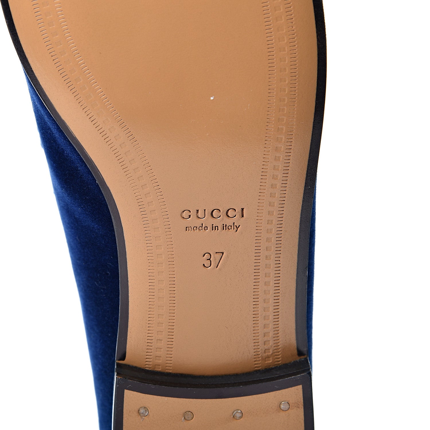 Gucci Velvet Horsebit Womens Jordaan Loafers 37 Blue Cobalt 7 of 10